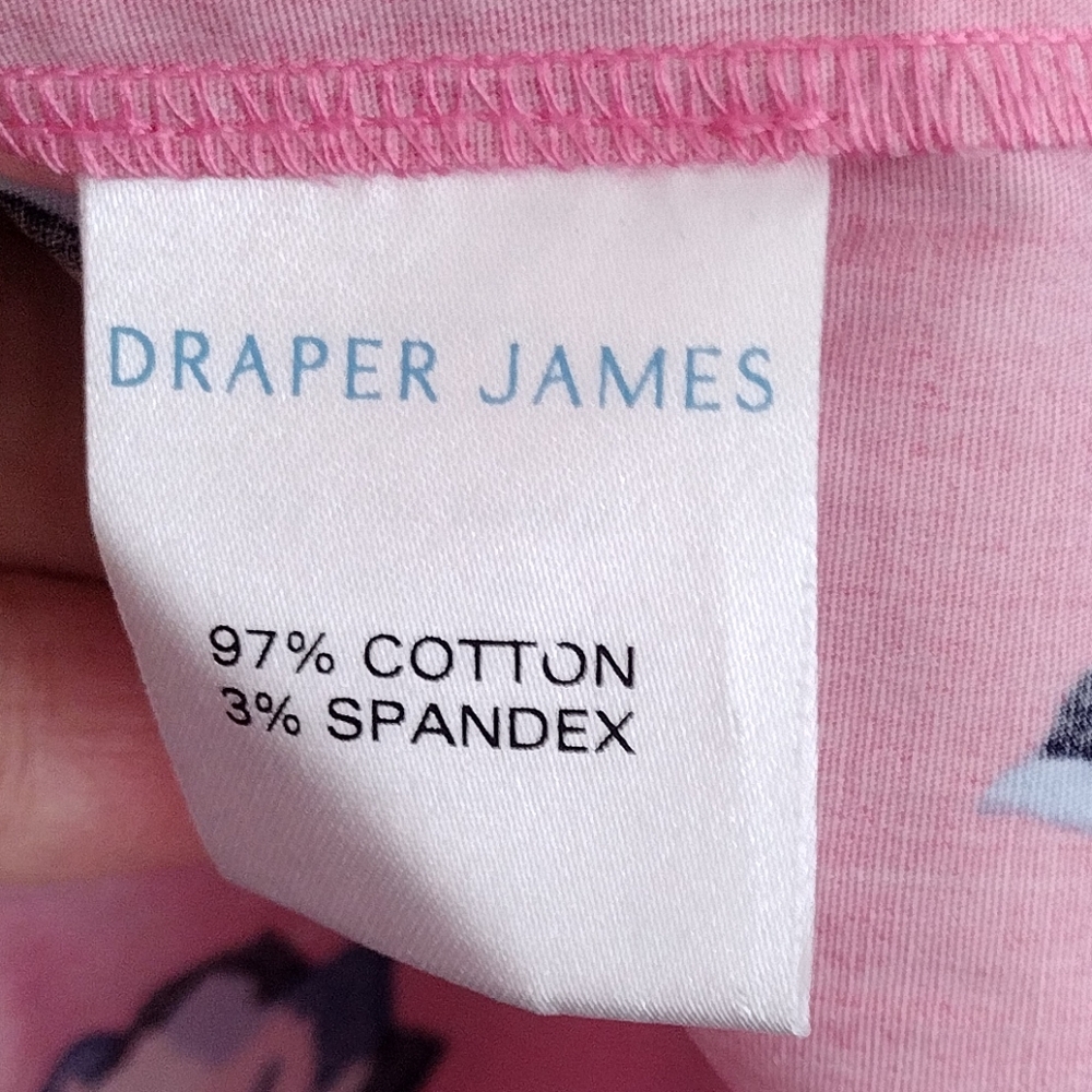 Draper James Tiered Floral Pink Cotton Spandex Button Up Dress Size XS - Picture 8 of 10